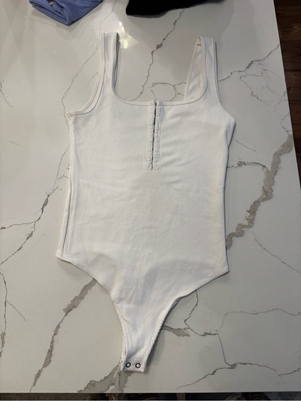 White Ribbed One-Piece Bodysuit
